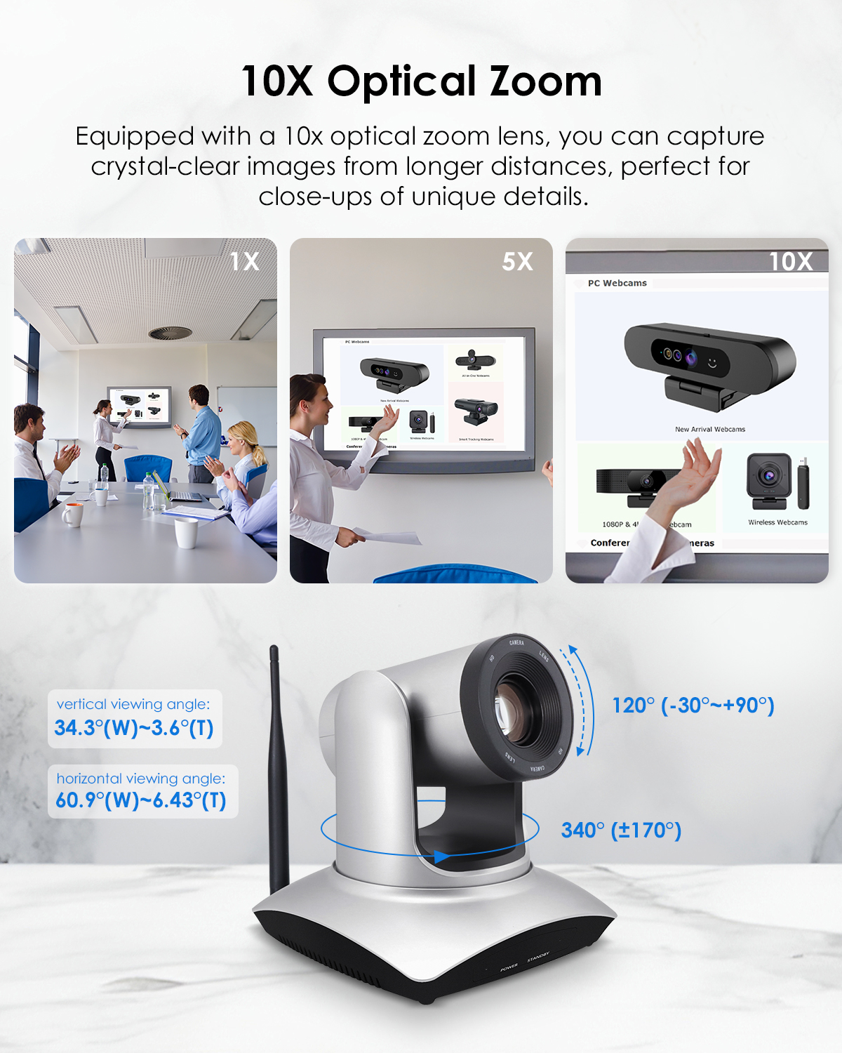 MC3058 Wireless& Wired 10X PTZ Conference Camera